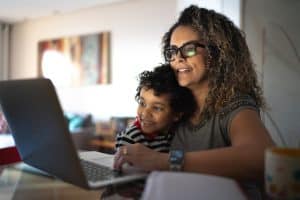 Family Using Home WiFi