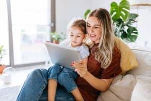 Family Enjoying Home Internet