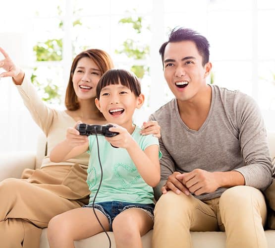 Family With Fiber Internet