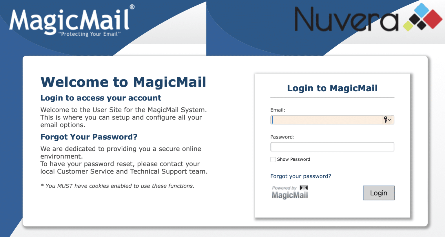 Change Email Password - Nuvera